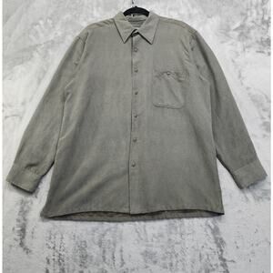 Vintage Methode Shirt Men's Size L Green Sueded Microfiber Long Sleeve Button Up